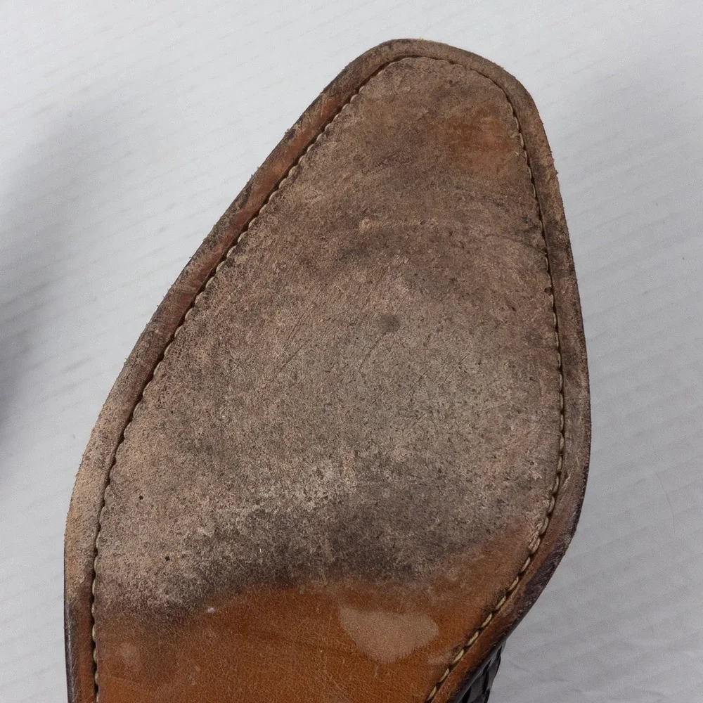 Magnanni Oxford Woven Leather Cap-Toe Derby Mens 12 Brown‎ Dress Shoes 15073